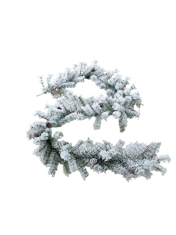 White Snow Artificial Christmas Garland-GSW20270
