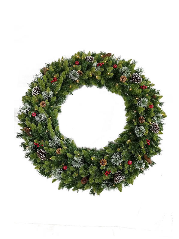 Christmas Wreath With Rich Pine Cone Decoration-WD21120