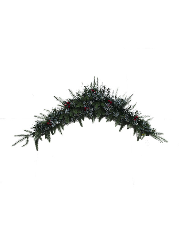 Special Shape Christmas Garland With Red Berries-PE PVC SW