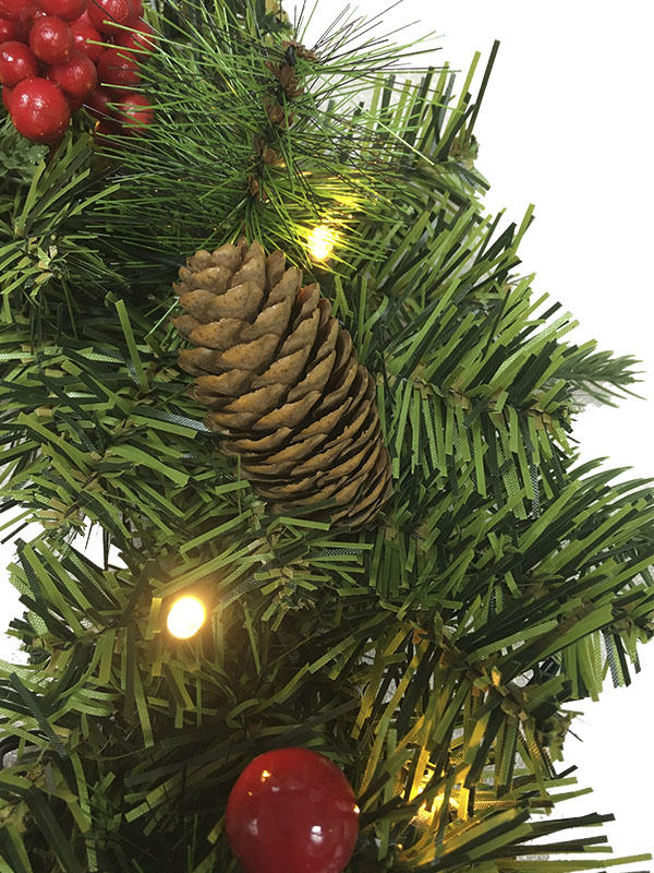 PVC PE Pine Needle Series-28CM Christmas Wreath Garland Plus Decorations