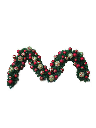 Christmas Garland With Mixed Festive Decoration Balls