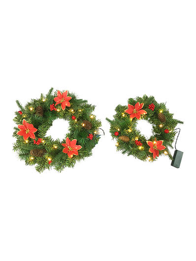PVC PE Pine Needle Series-38CM Christmas Wreath Plus Decorations