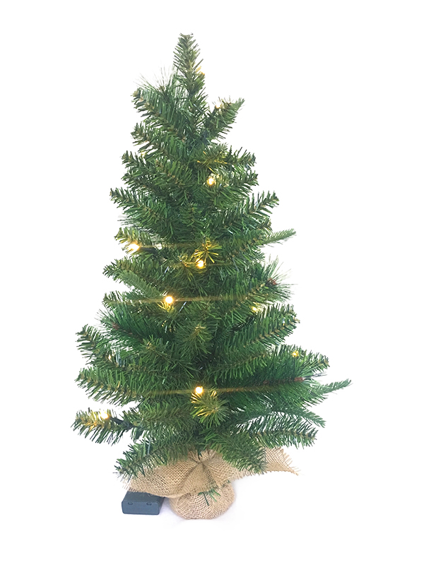 PVC PE Pine Needle Series Table Christmas Tree-60CM Linen Bag Foot