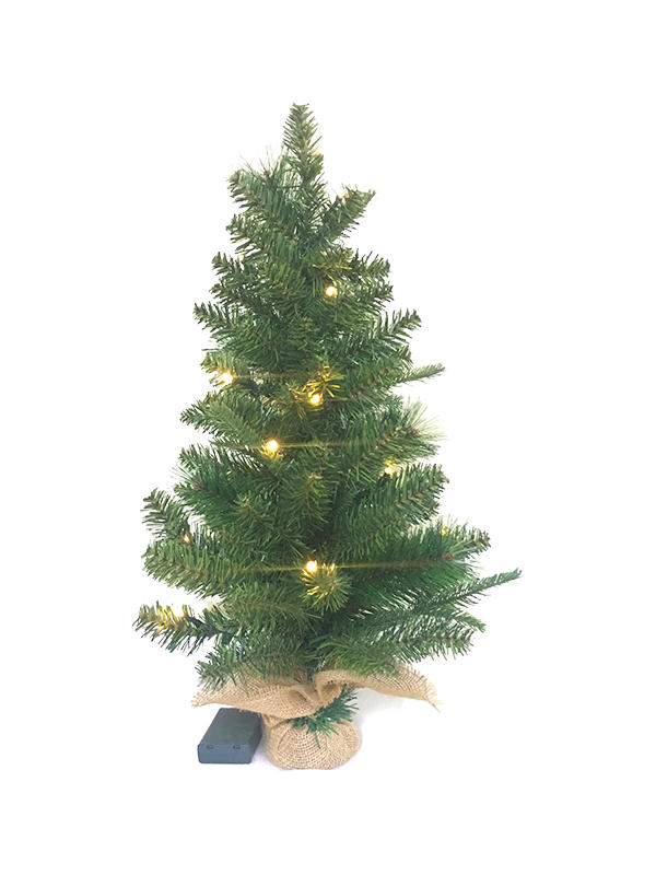 PVC PE Pine Needle Series Table Christmas Tree-60CM Linen Bag Foot