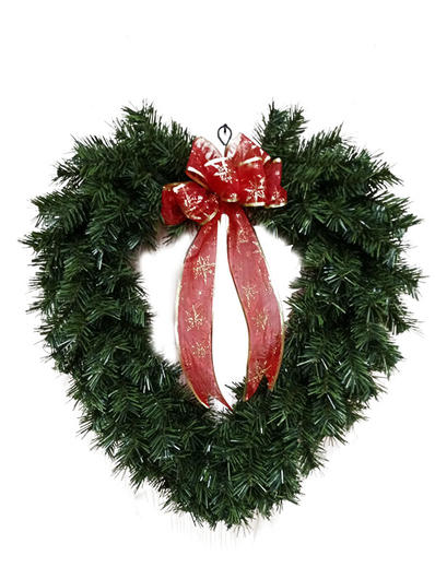 Heart Shape Artificial Christmas Wreath