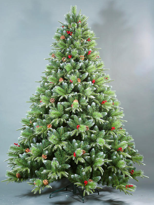 210CM PE Pine Needle, PVC Mixed Christmas Tree with Decorations
