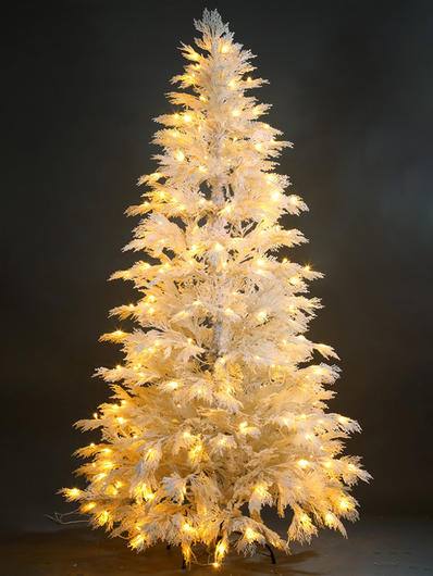 210CM White Pre-lit Normal Christmas Tree