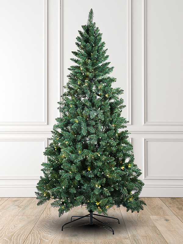 Pre-lit Slim PVC Pencil Artificial Christmas Tree  with Warm White LED Lights