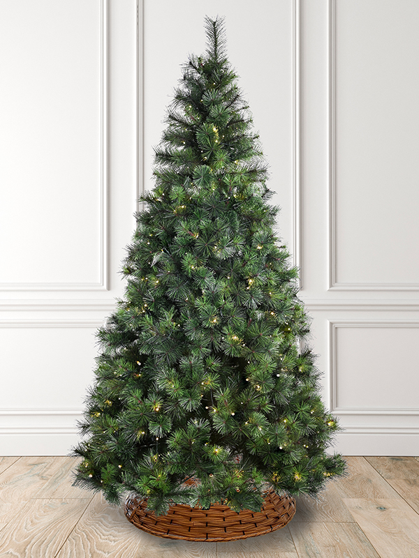 Pre-lit Ultra-Dense Pine Needle Artificial Christmas Tree  with Warm White LED Lights